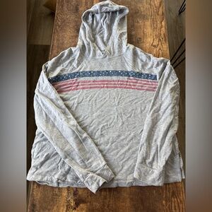 Vineyard Vines American Flag USA Girls Oversized Top XL 16 hoodie